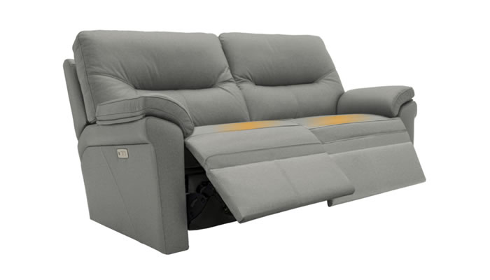 G Plan Seattle Heated Leather 2.5 Seater Electric Recliner Lumbar Support Texas Charcoal